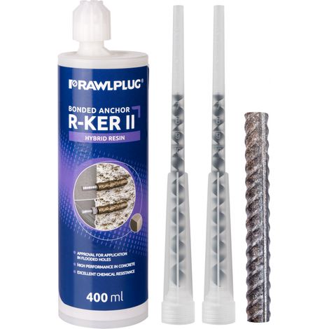 Résine Scellement Hybride R-ker-ii Fixation Haute Performance Sur Matériaux Pleins Et Creux - Rawlplug (1/2)