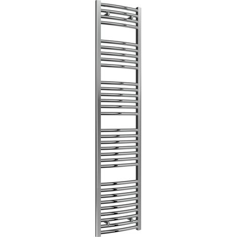Reina Diva Curved Heated Towel Rail 1800mm H x 400mm W Chrome (1/3)