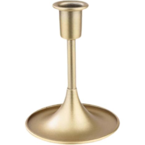 Porte-bougie conique en fer forgé, centre de table décoratif, support pour bougies pour fêtes, mariages et tables de bureau.-Gold Medium Size (1/5)