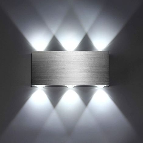 6-W-LED-Wandleuchte, moderne quadratische Wandleuchte aus Aluminium mit nach oben/unten gerichteter Leuchtkraft, dekorative Beleuchtung für Schlafzimmer, Büro, Nachttisch, Flur, Wohnzimmer, Hotel, Bar