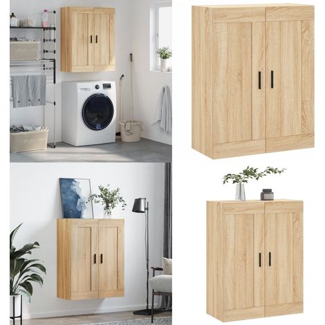 Armoire murale chêne sonoma 69,5x34x90 cm bois d'ingénierie - Armoire Murale - Meuble De Rangement - Armoire Suspendu - Étagère Murale - Commode Murale - Home & Living (1/5)