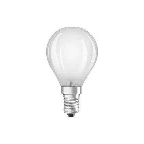 Lampadina LED smerigliata a sfera E14, 4W, bianco caldo.