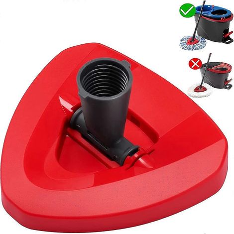 Base de rechange pour balai à franges rotatif à double réservoir, compatible uniquement avec la tête de balai, base de couleur rouge, pièce de remplacement pour nettoyage de sol