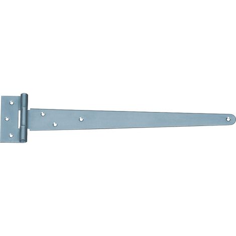 Penture anglaise avec trous de vis fraisés zinguée penture 348 x 46 mm charnière 90 x 40 mm