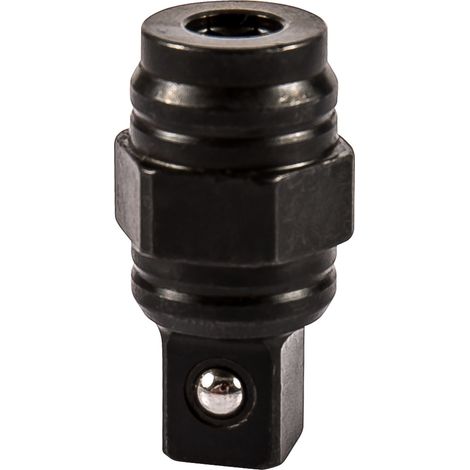 STIER Bithalter für Ratschenschrauber, geeignet für 1/4 Zoll Bits und 3/8 Zoll Vierkant Steckschlüsseleinsätze, mit Magnetsicherung, praktisch und vielseitig einsetzbar (1/4)