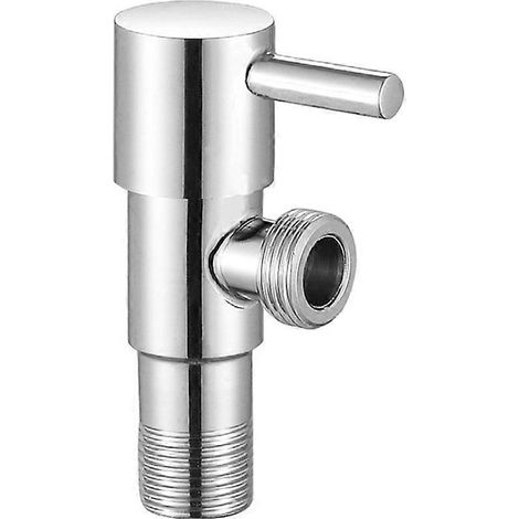 Pièces de plomberie en acier inoxydable 304 : robinet triangulaire avec vanne d'arrêt d'eau coudée, compatible avec chauffe-eau, toilettes et lavabos. (1/5)