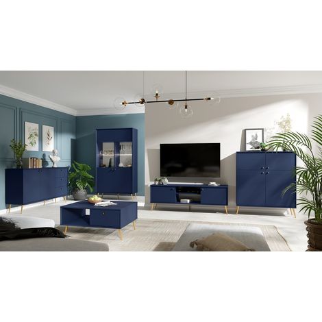 Designermöbel-Set AZURÉA – Komplettes Esszimmer – Farbe Tiefblau