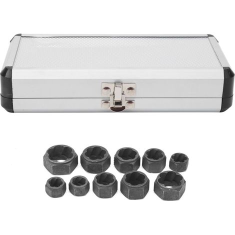 Damaged Nut and Bolt Removal Kit, Durable Aluminum Alloy for 9, 10, 11, 12, 13, 14, 15, 16, 17 and 19 mm Heads (1/5)