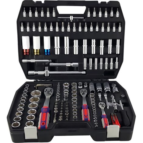 Coffret de 171 pièces Douilles, Cliquets, Kraft Müller KM-CRV-171 haute qualité, Douilles téflon
