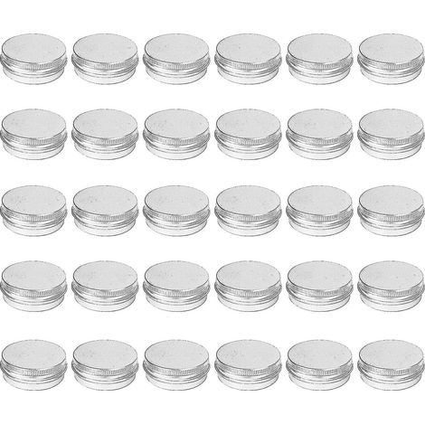 30 pots à baume à lèvres ronds en métal avec couvercle à vis (30 ml) (1/4)