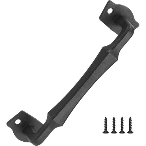 Poignée de porte coulissante rustique en fonte noire 25 cm (10 (1/5)