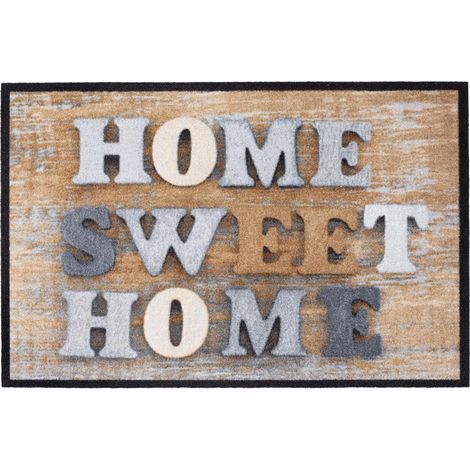 Paillasson SWEAT HOME Beige 40x60 Fait en Europe en polyamide doux et soyeux Beige - 40x60 (1/4)