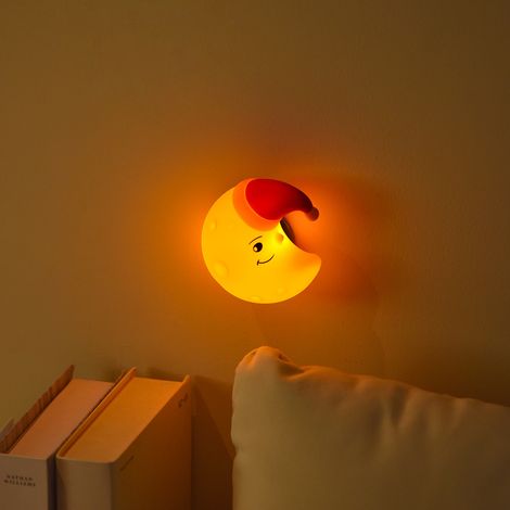 Simpatica lampada da parete notturna - Decorazione per la cameretta - Dimmerabile - Decorativa (a forma di luna) - Lampada da comodino magnetica - Ricaricabile tramite USB (1/5)