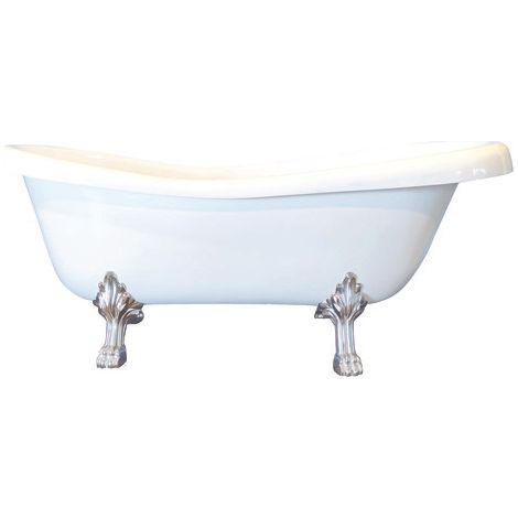 ONDEE ZEN - Baignoire RETRO 1900 - Baignoire îlot 170x75cm - Acryl. renforcé 12mm - Blanc (1/5)