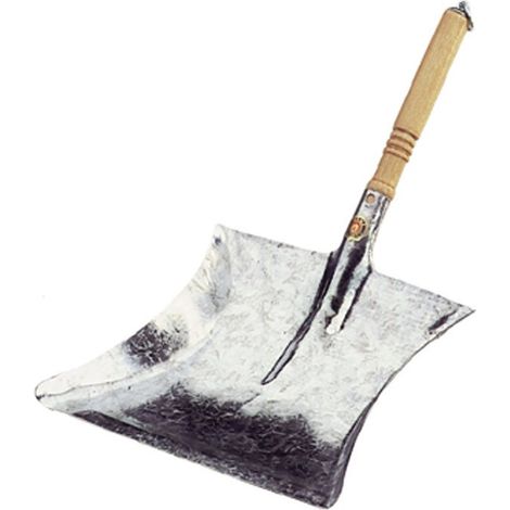 Pelle à poussière avec manche en bois métal galvanisé Lame L260xl.280 mm