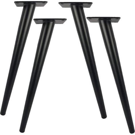 HOXILEELEOLot de 4 pieds de table en métal de 30cm de longueur pour meubles modernes, commode , capacité de 800 kg (1/5)