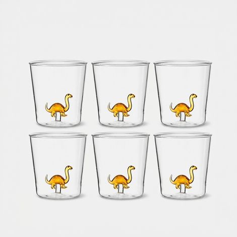 Set 6 bicchieri in vetro di design Made in Italy Brontosaurus (1/2)