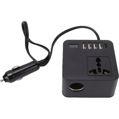 Kfz-Netzteil (300 W/150 W), Dauerleistung, bis zu 4 USB-Anschlüsse, 20 USB-C-Anschlüsse, LED-Anzeige, Universalstecker zum Laden von Mobiltelefonen (1/5)