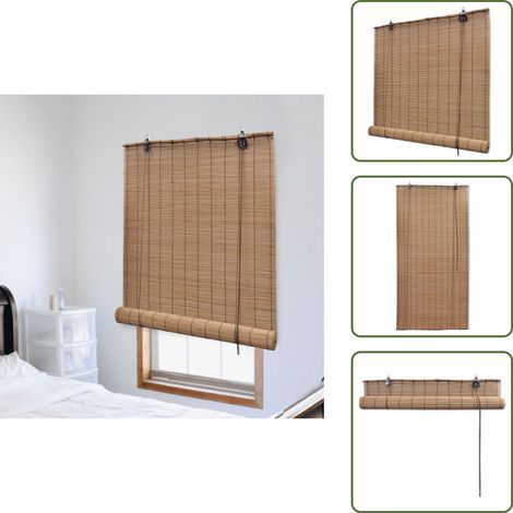 Bambusrollo 150x160 cm Braun - Bambusrollo - Fensterdekoration - Jalousie - Lichtdurchlässig - Naturmaterialien (1/5)