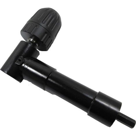 Mandrin à Angle Droit 90° Auto-Serrant, Mandrin Coude de Perceuse à Dégagement Rapide Embout Visseuse Renvoi d'angle Adaptateur de Foret de Mandrin Renvoi d'angle Droit pour Perceuse (1/5)