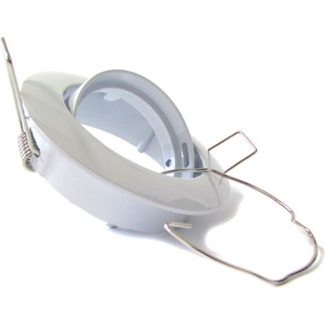 Porta Faretto Led GU10 MR16 Orientabile Rotondo Con Molla Bianco (1/3)