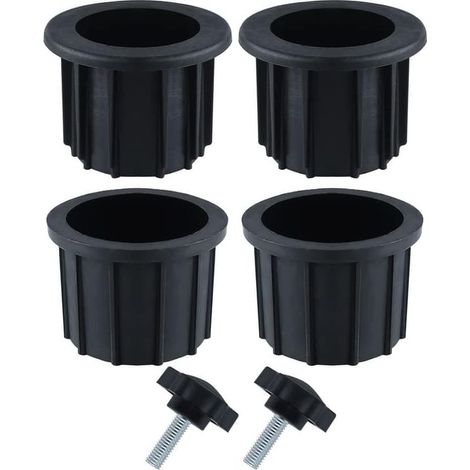 Ensemble (6 pièces) de pièces de rechange pour pied de parasol, comprenant 4 anneaux de fixation et 2 vis à main. (1/5)