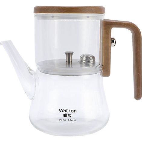 760 ml magnetische Glas-Teekanne mit Wassertrennsystem, transparenter Teekanne mit Sieb und hitzebeständigem Griff