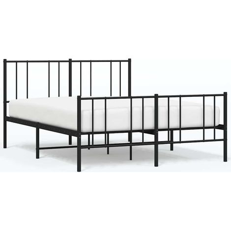 Maison Exclusive - Giroletto con Testiera e Pediera Metallo Nero 135x190 cm (1/5)