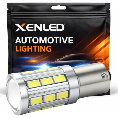 Ampoule 21 LED SG - P21W - BA15S 5500K - Blanc - 12V haute puissance avec lentille (1/5)