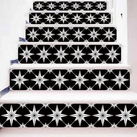 Lot de 6 autocollants pour escaliers, 100 x 18 cm (L x l), pour dosseret, contremarche, imperméables, amovibles, décoratifs pour la maison (1/5)