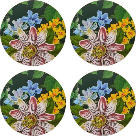 Creative tops floral pack of 4 premium round coasters