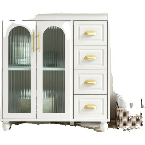 Meuble de Salle de Bain, Design Compact, Matériaux Durables, CQY-BLANC (1/2)