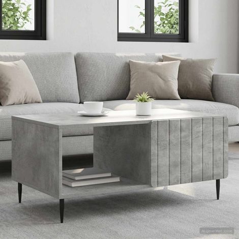 Table basse Gris béton 90 x 50 x 40 cm Bois d'ingénierie vidaXL (1/5)