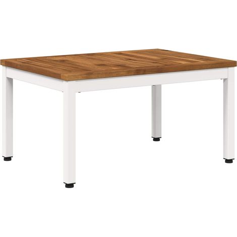 Couchtisch Natur und Weiß 49 x 68,5 x 36 cm Massivholz Akazie vidaXL
