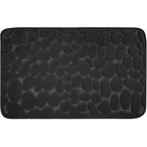 WOHNDIRECT Tappetino da bagno in schiuma memory LONDON - 1 pezzo 50x80 cm, Nero