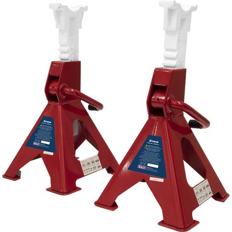 Sealey Axle Stands (Pair) 3-Tonne Capacity Per Stand Ratchet Type