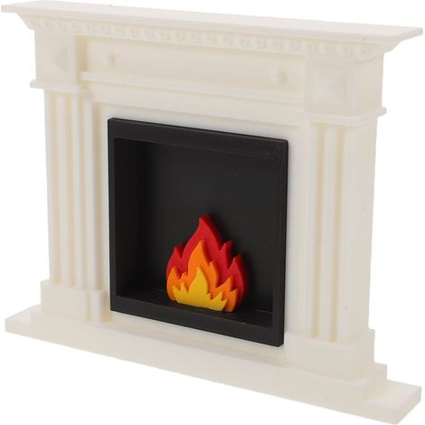 Cheminée Miniature - Modèle Victorien pour Maison de Poupée - Décor de Cheminée Fausse Flamme - 11,8 x 10 x 1,9 cm (1/5)