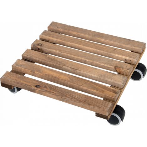 Roule pot intérieur carré - 29 x 29 x 8,3 cm - Marron - Livraison gratuite (1/4)