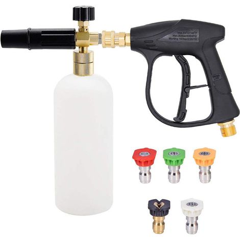 Pistolet de nettoyage haute pression, pistolet à mousse pour lavage auto, pistolet de lavage auto à mousse avec buse de pulvérisation pour nettoyeur haute pression (1/5)