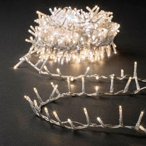 50m outdoor bianco caldo led luce cluster ghirlanda filo trasparente - Feeric lights & christmas
