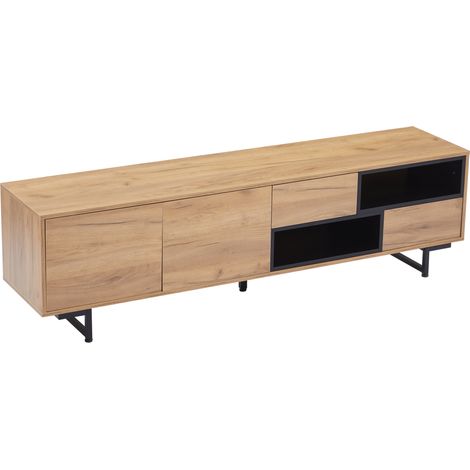 Mobile TV basso in truciolato effetto legno 173 x 38 x 48 cm per TV fino a 70" (1/5)