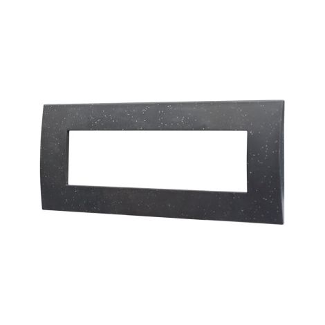 Placca Plastica ETTROIT Serie Venus 7 Posti/Moduli 507 Compatibile Con Vimar Arke, 14 Colori Disponibili (Nero Brillante)
