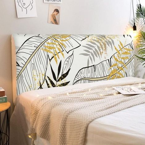 Soft Stretch Headboard Covers Dustproof Protector for Upholstered Bed Headboard Sheet 160CM (1/5)