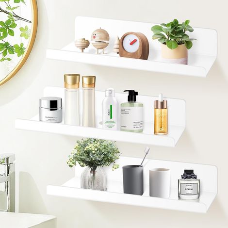 3 Pcs Étagère Decoration Blanc Étagère Murale Flottante Étagère Rangement Murale Étagères sans Percage Petite Étagère Flottante en Acrylique Etagere Murale Étagère de Douche Tablette Flottante
Marque  (1/5)