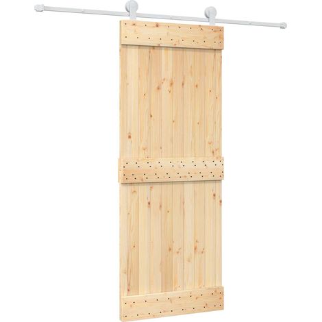 Porte coulissante Naturel et Blanc 80 x 210 cm vidaXL (1/5)