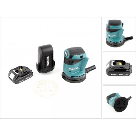 Makita DBO 180 Y1 Levigatrice orbitale a batteria 18V + 1x Batteria 1,5 Ah - senza caricabatterie