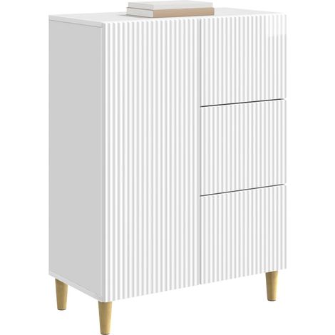 Maison Exclusive - Credenza Bianco Lucido 66 x 34,5 x 90 cm Legno ingegnerizzato