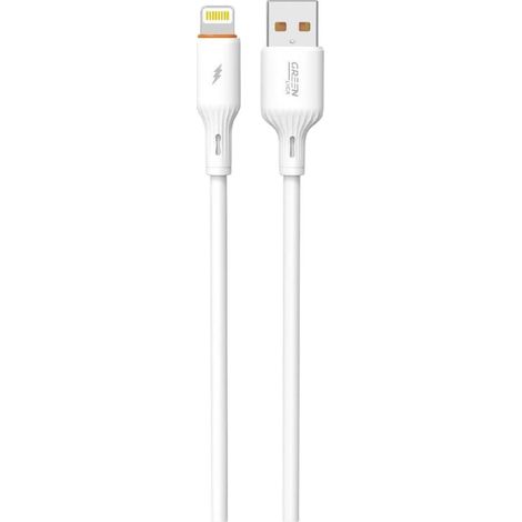 Câble USB-A vers Lightning GREEN LYCA, 1,2 m, charge rapide 2 A - Blanc (1/2)