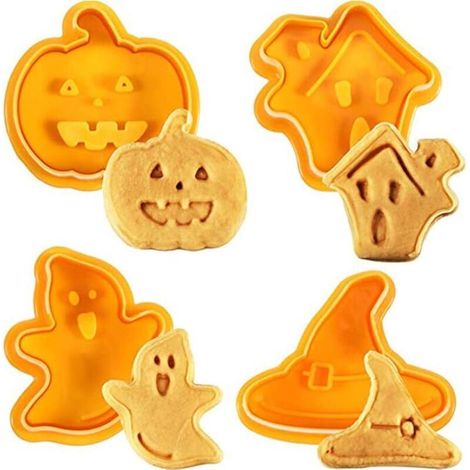 4 Stück Halloween-Ausstechformen für Kekse, Kuchenbackformen, Fondant-Keksausstecher (1/5)
