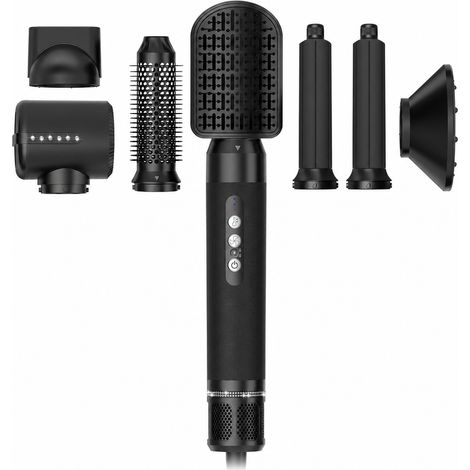 Brosse Soufflante Multistyler 7-en-1 Haute Vitesse, Sèche-cheveux, Boucleur et Lisseur, Noire avec Strass, Prise US (1/5)